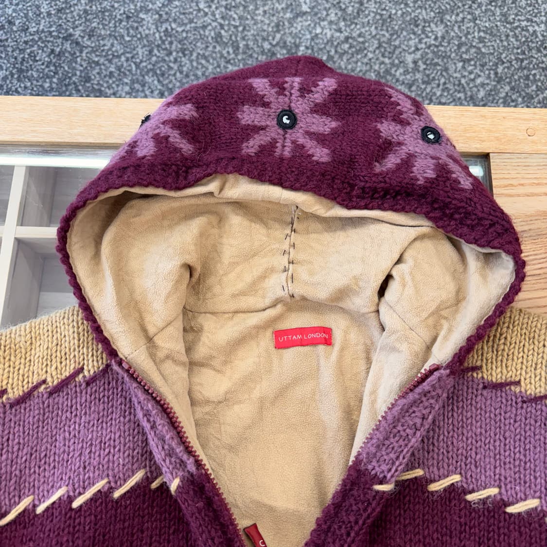 네팔 핸드메이드 퓨어울 히피 가디건 (M)  상품이미지6