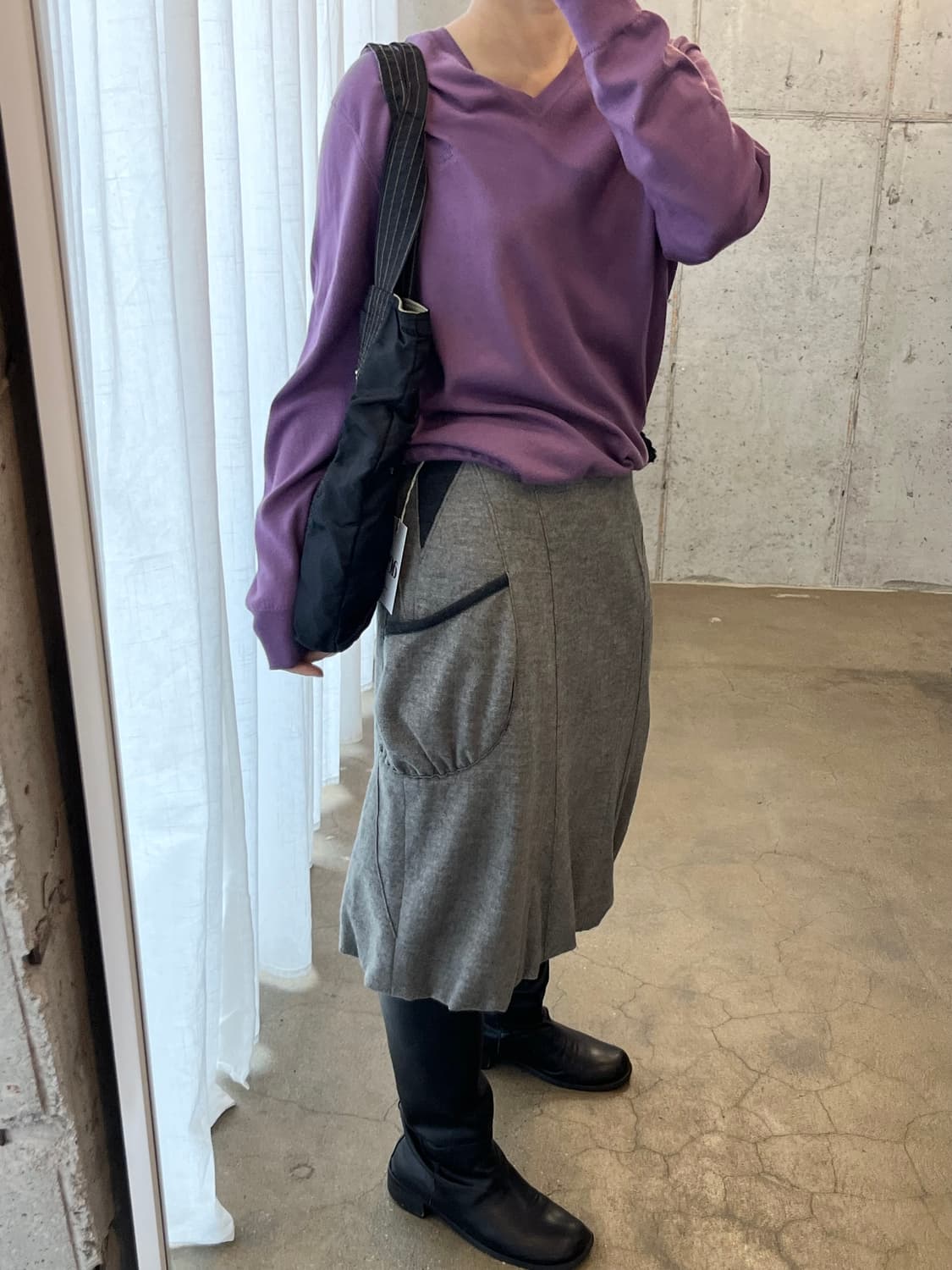 00s PUMA 스티치 나일론 백 블랙 상품이미지6