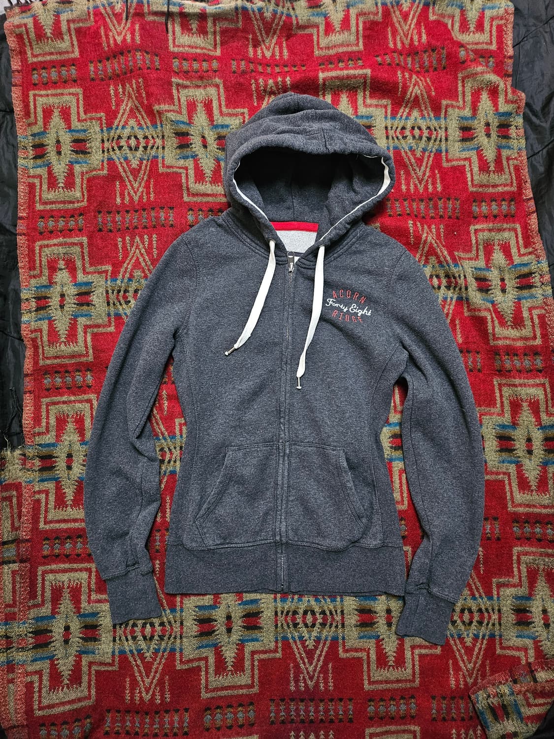 H&M 딱붙핏 차콜 후드 집업 상품이미지1