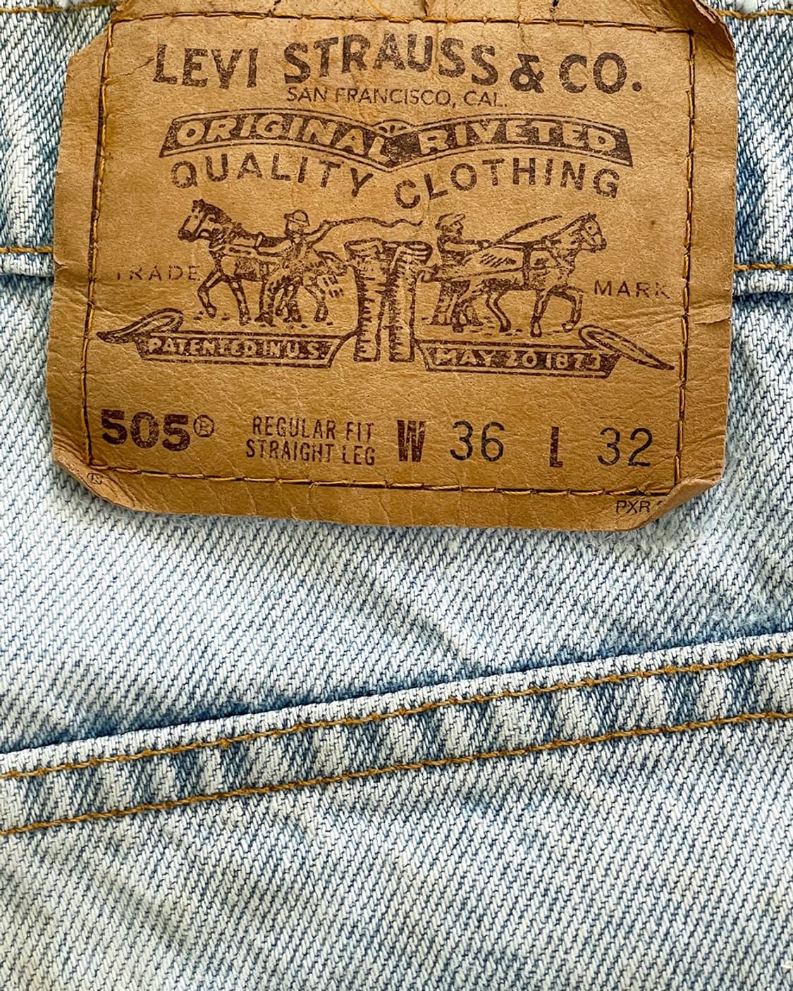 90s Levis 505 오렌지탭 라이트 인디고 상품이미지5
