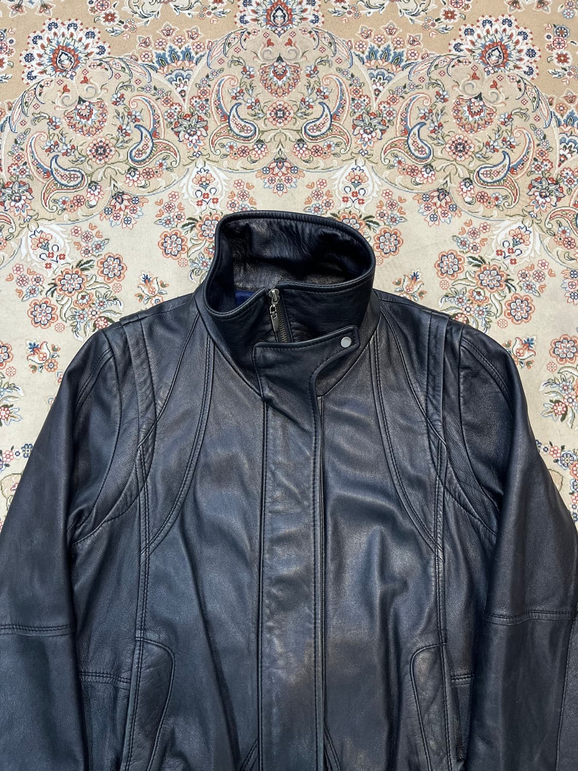 VTG 램스킨 하이넥 가죽 자켓 상품이미지2