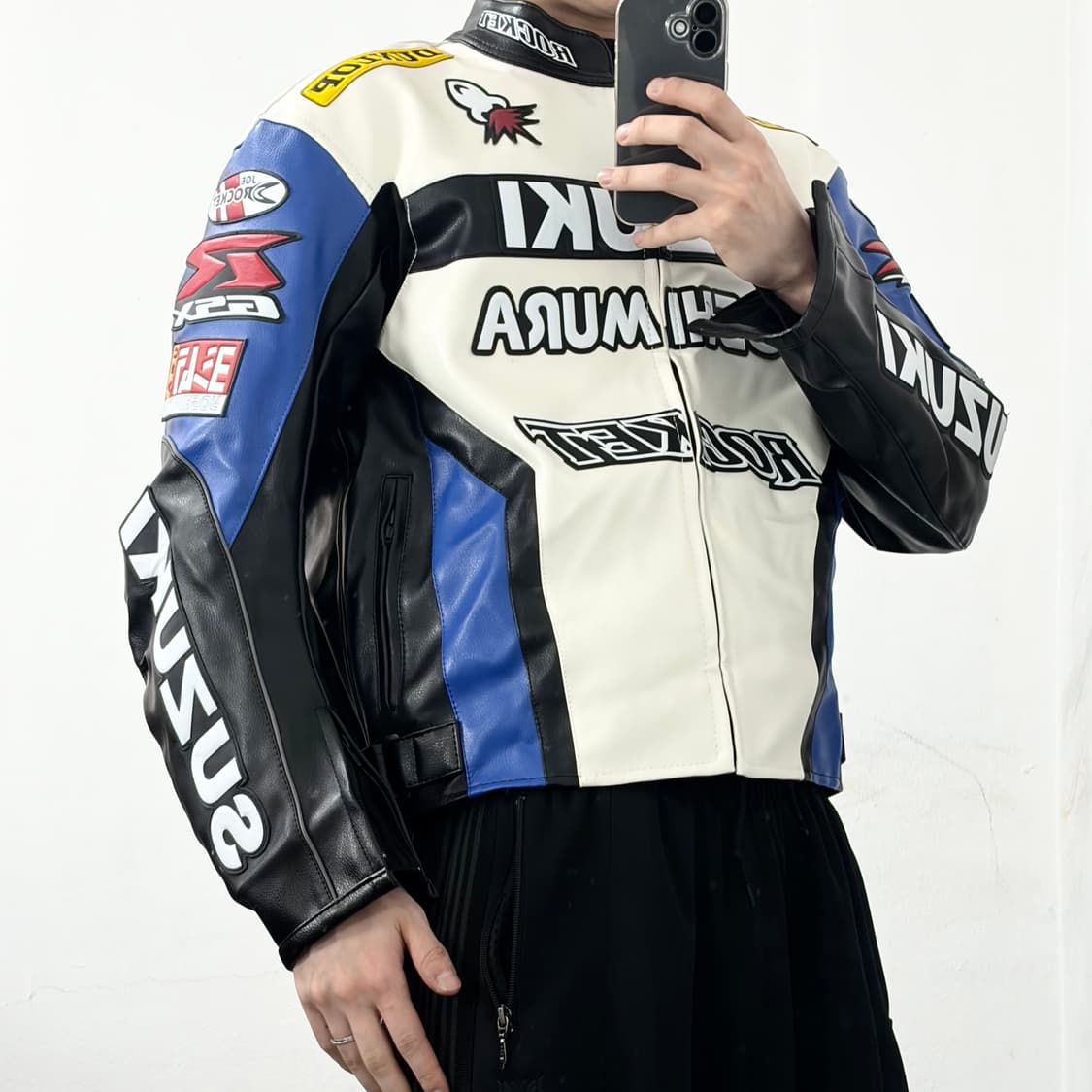 (이안 착용) 스즈키 요시무라 레더 레이싱 자켓 상품이미지3