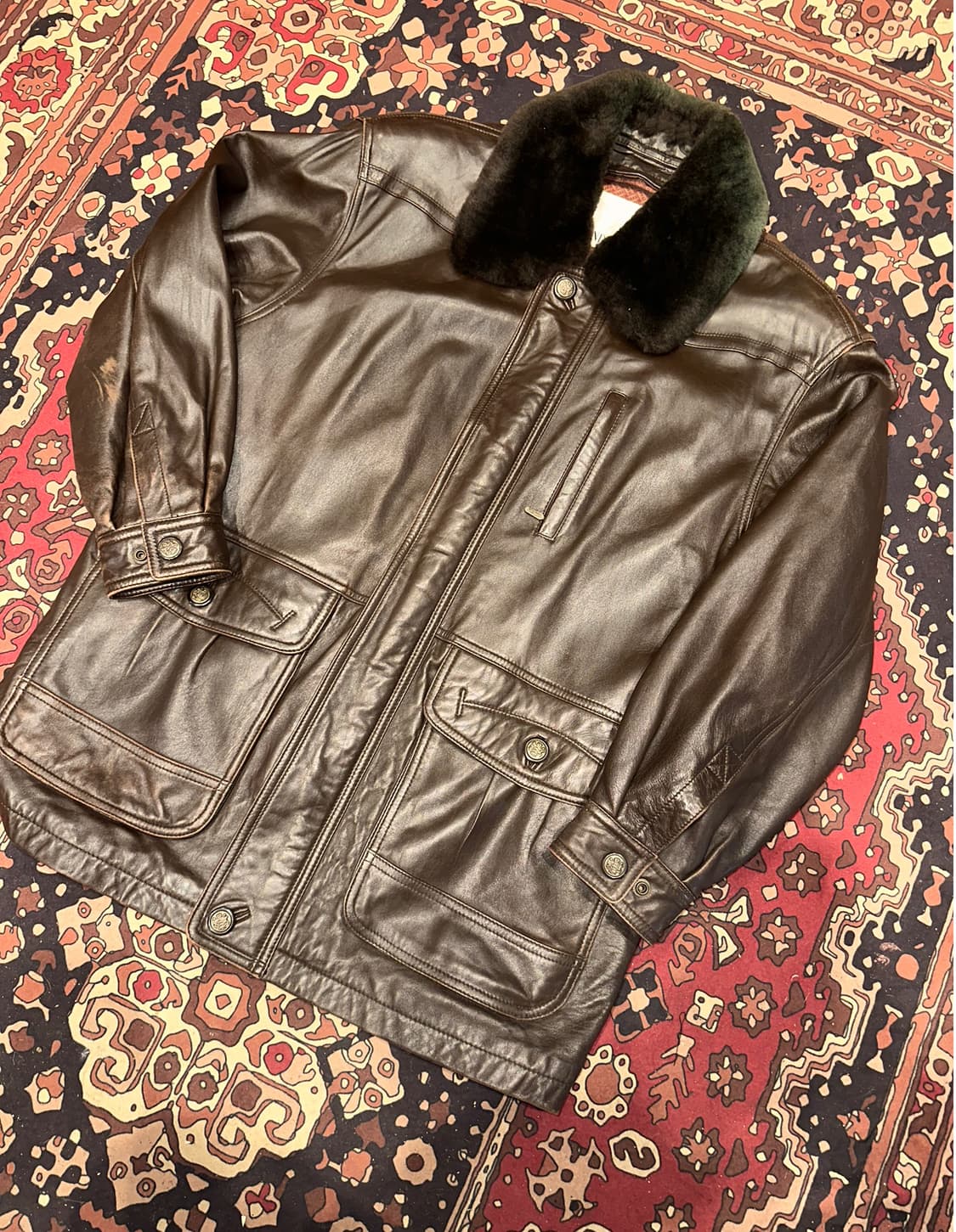 ( L ) 런던포그 가죽자켓 레더자켓 가죽카코트 가죽롱코트 가죽자켓 상품이미지3