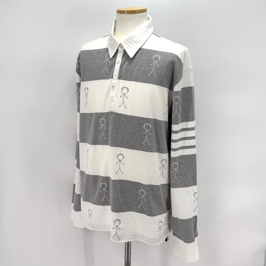 [4사이즈] 톰브라운 사선 PK 긴팔 카라티 티셔츠 (MJP073E) 상품이미지3