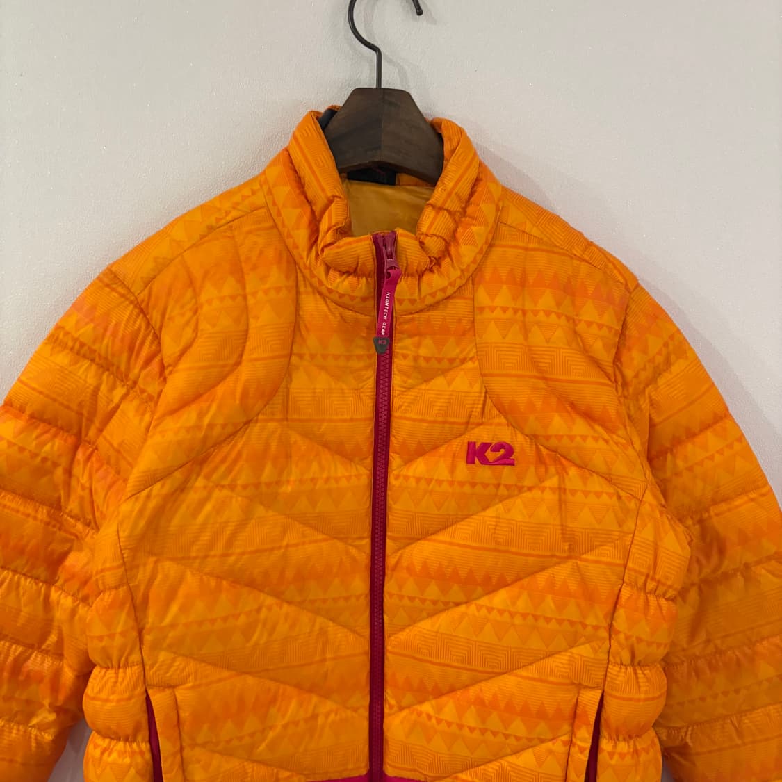 K2 여성 오렌지 핑크 경량 패딩 상품이미지3