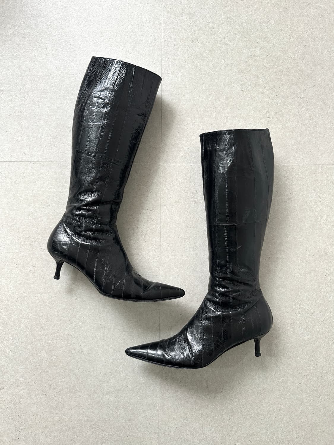 돌체앤가바나 eel skin 레더 나이프힐 롱부츠 상품이미지2