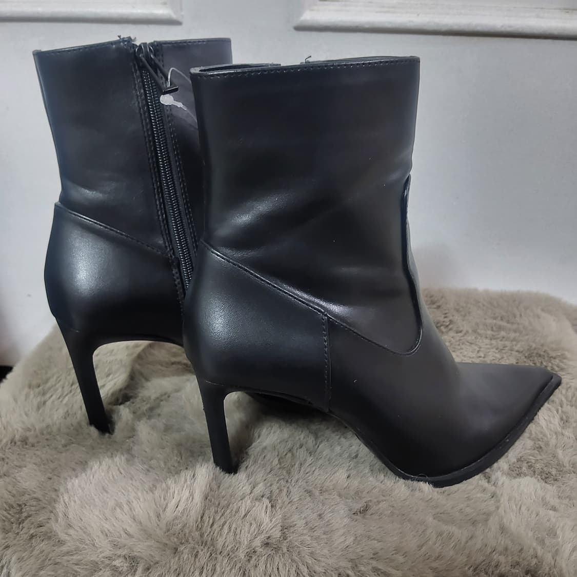 거의 새신발 자라 앵클 부츠 가죽스틸레토 하이힐 36 230  상품이미지2