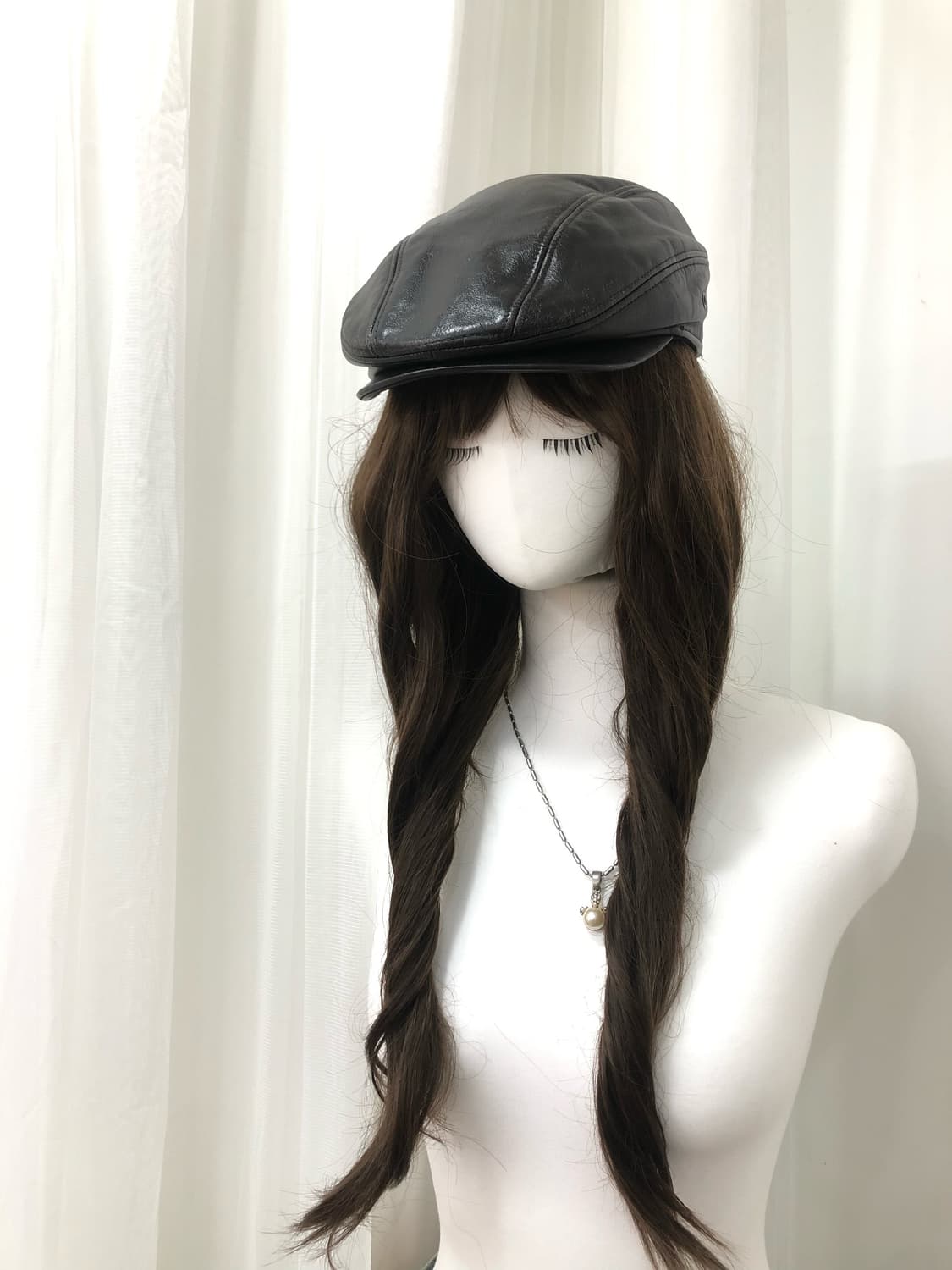 black leather basic hunting cap 상품이미지1