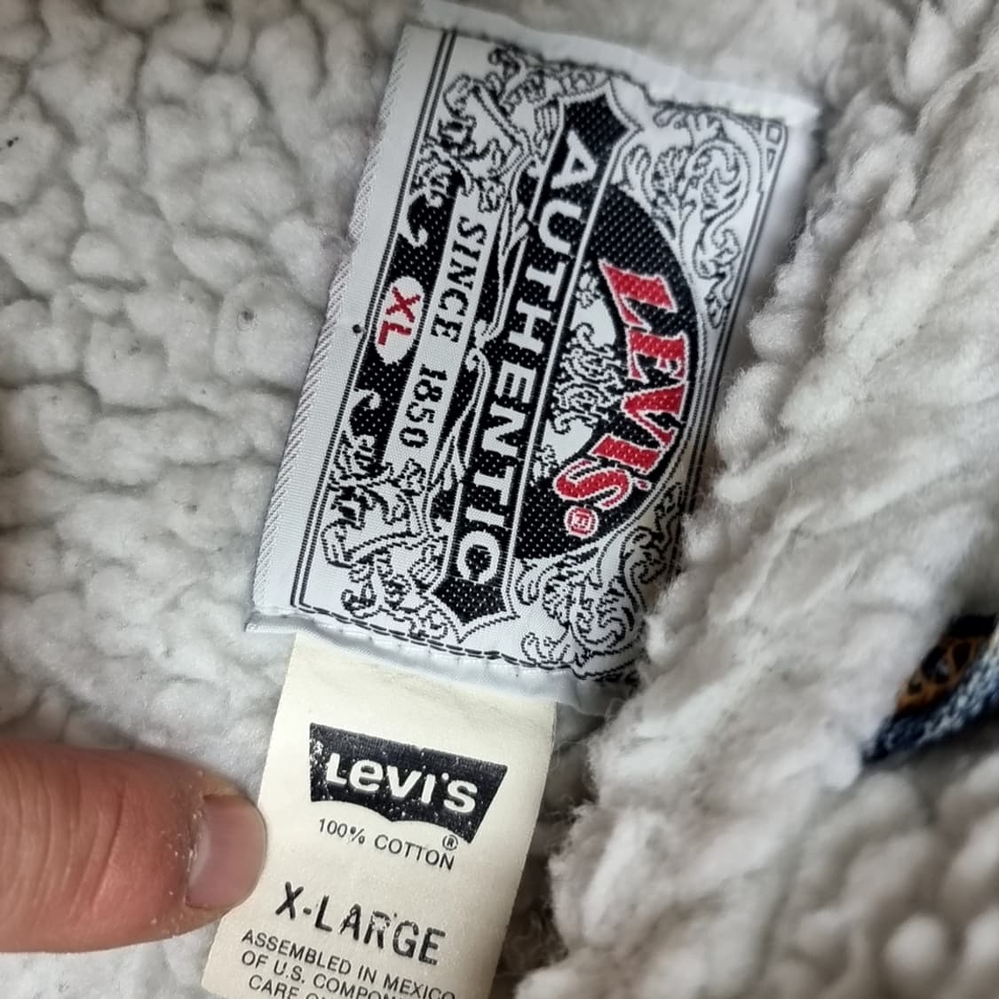 미제 80s 리바이스 데님 쉐르파 자켓 청자켓(110) 상품이미지9