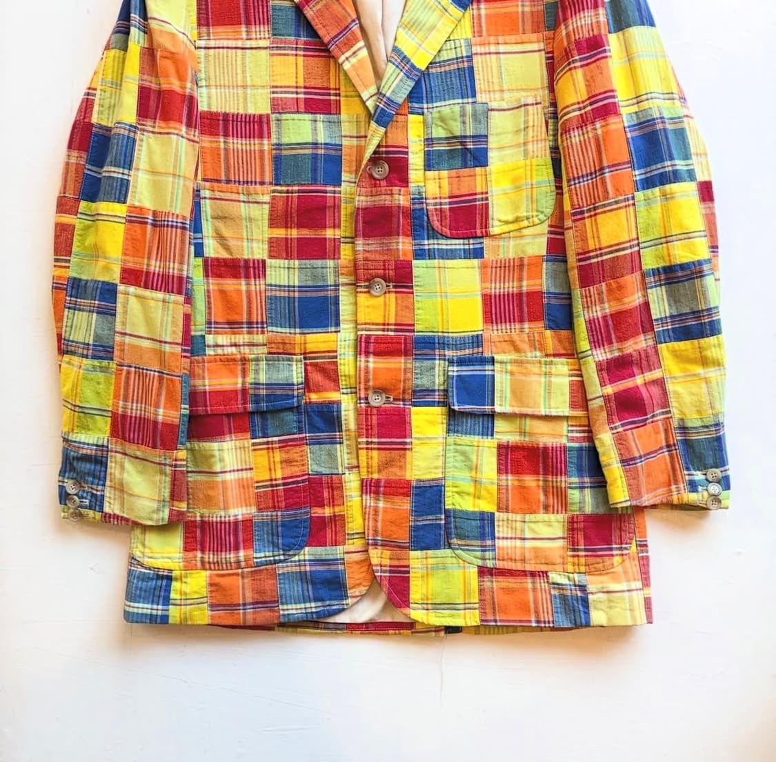90s 폴로 랄프로렌 패치워크 마드라스 블레이저 상품이미지5