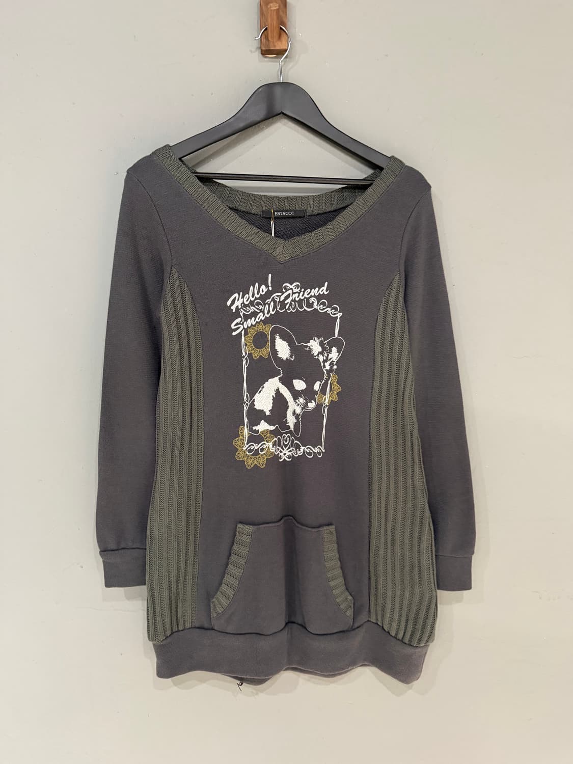 knit layered printing detail top 상품이미지5