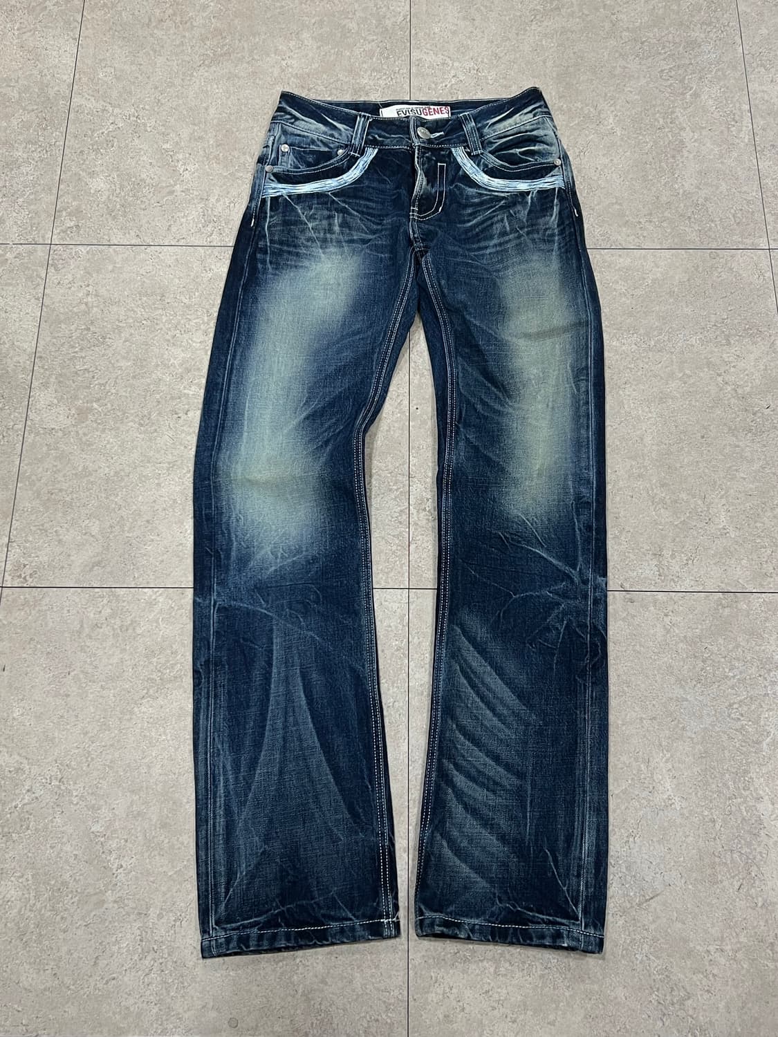 에비수 진스 워시드 스티치 데님 팬츠 상품이미지2