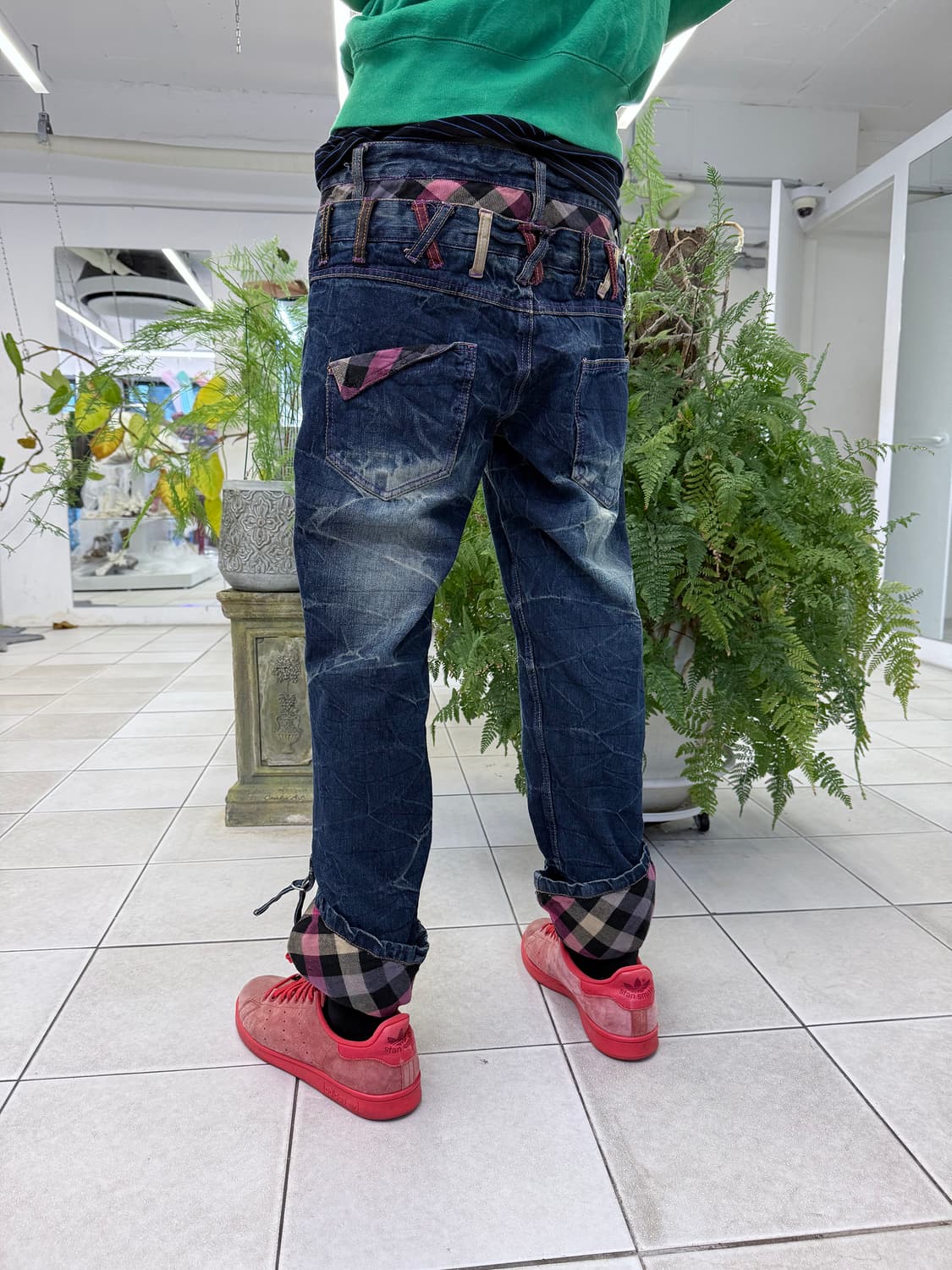 double waist washed jeans 상품이미지1