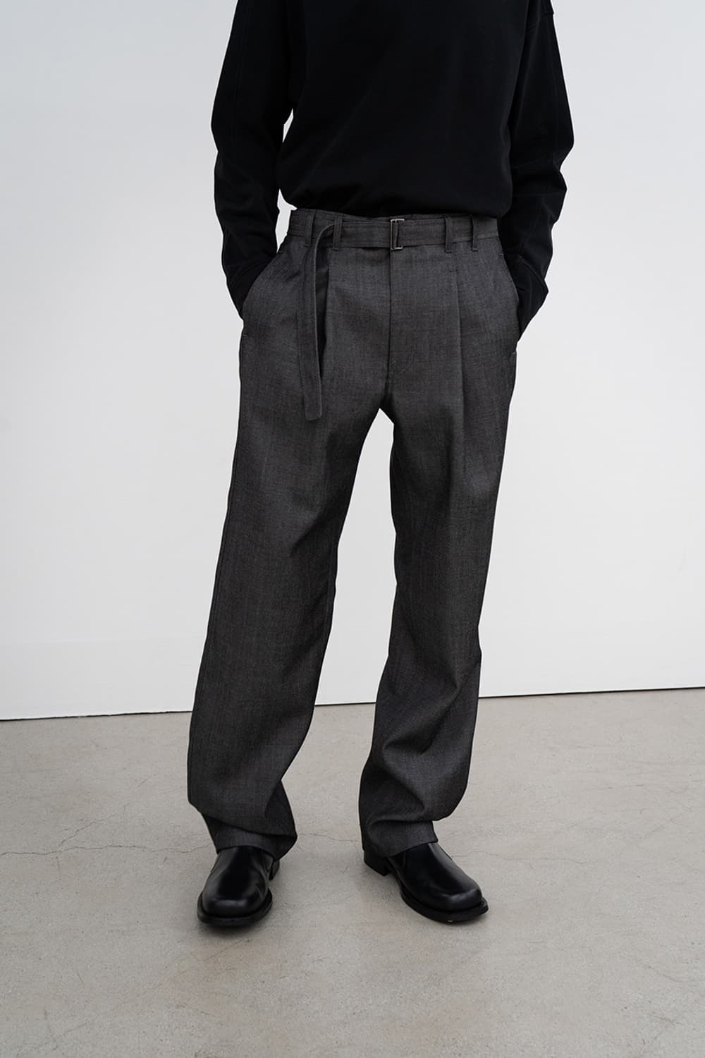 인사일런스 벨트 다키사다 울 데님 팬츠 S 상품이미지4