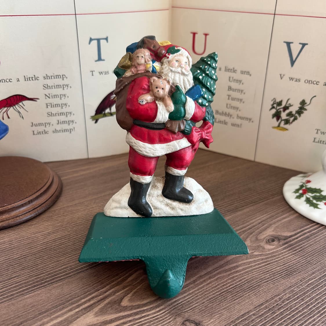 빈티지 산타 양말 주물 홀더 크리스마스 소품 상품이미지1