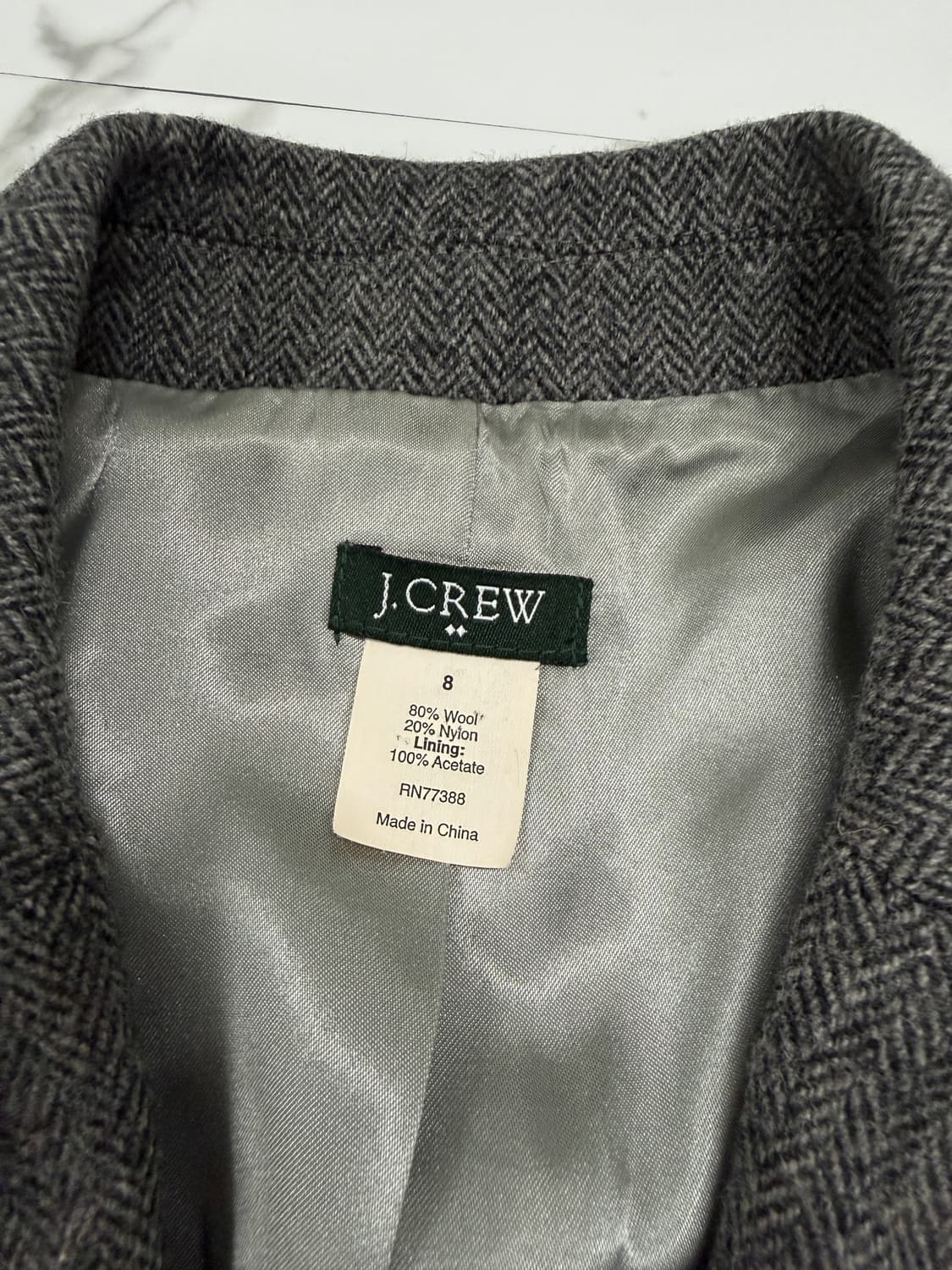 제이크루 그레이 헤링본 원버튼 자켓 상품이미지3