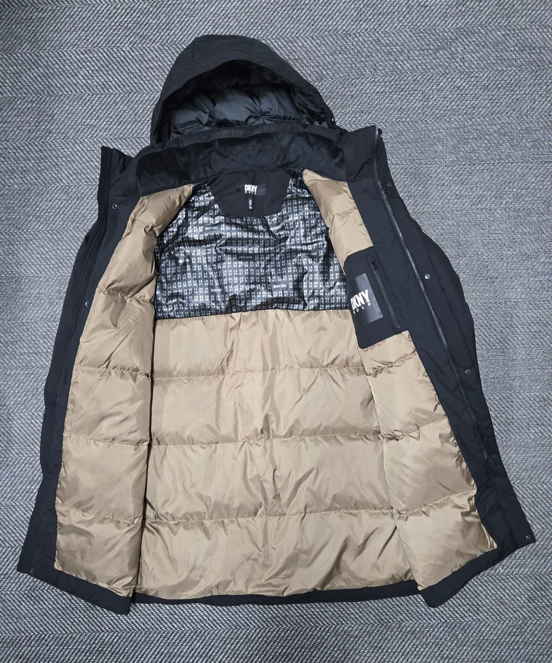 DKNY 23ss 후드 구스다운패딩 코트 블랙 상품이미지3