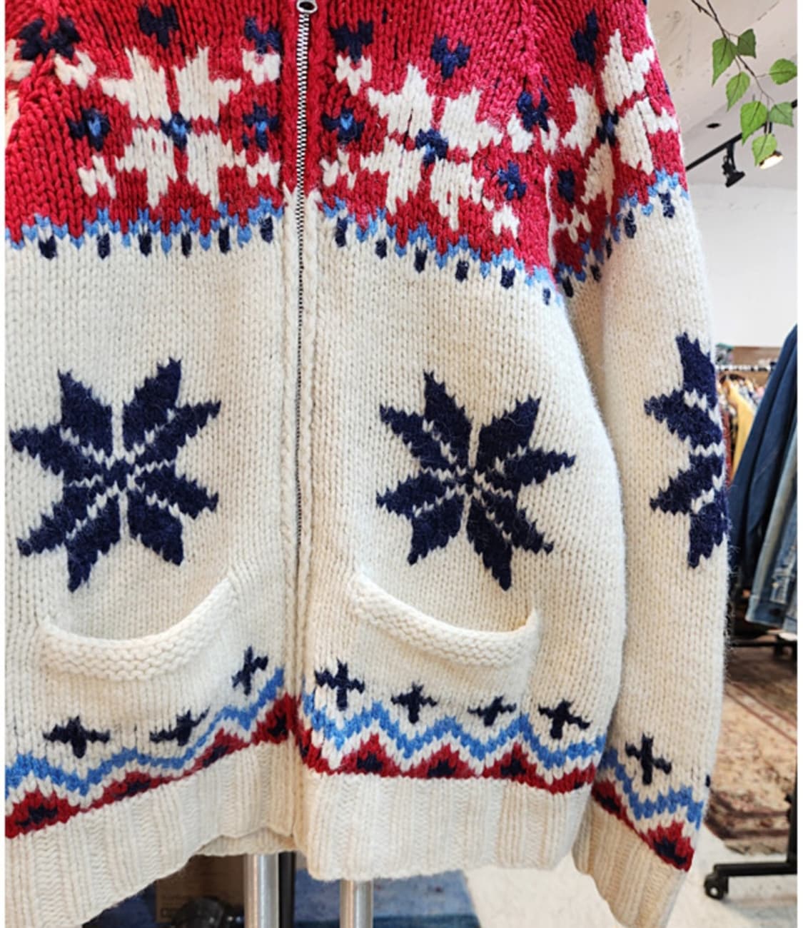 Antibal listic 도톰한 울 눈꽃 스웨터 빈티지 집업 상품이미지4