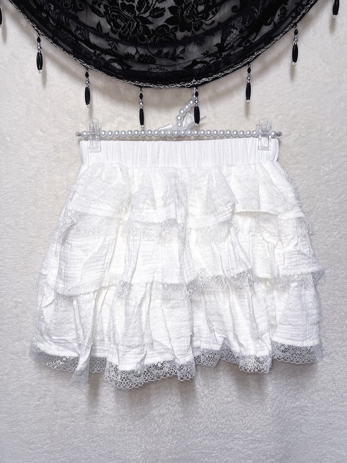 로맨틱갸루 로걀 화이트 레이스 프릴캉캉 스커트 큐롯 달천 페어리 핀터 상품이미지10
