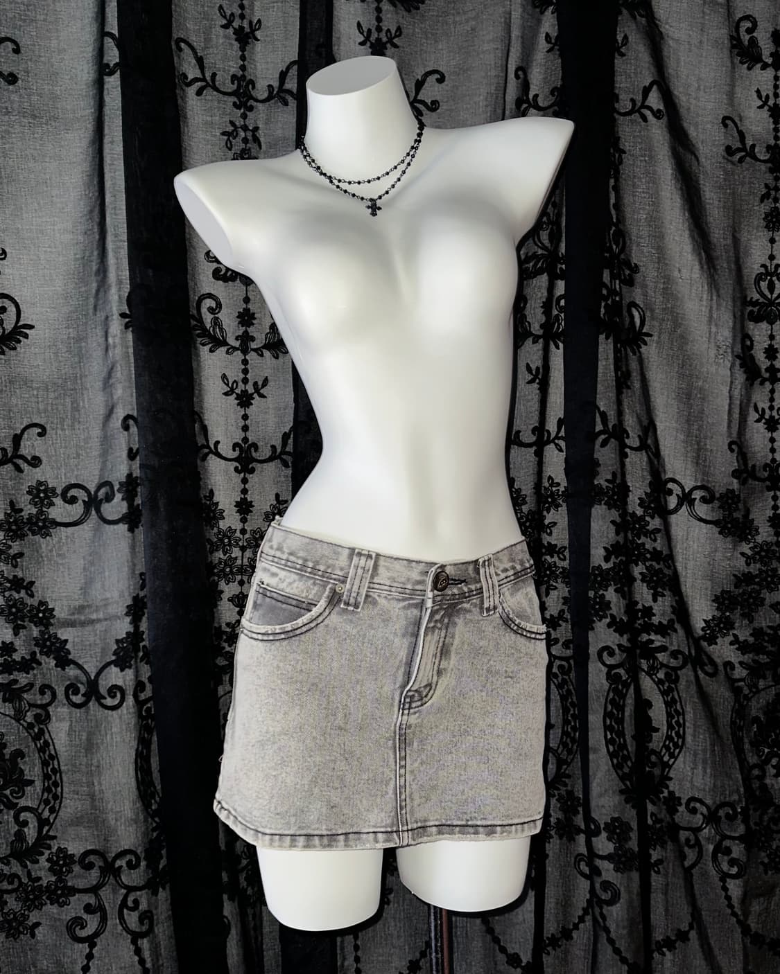denim washed skirt 상품이미지1