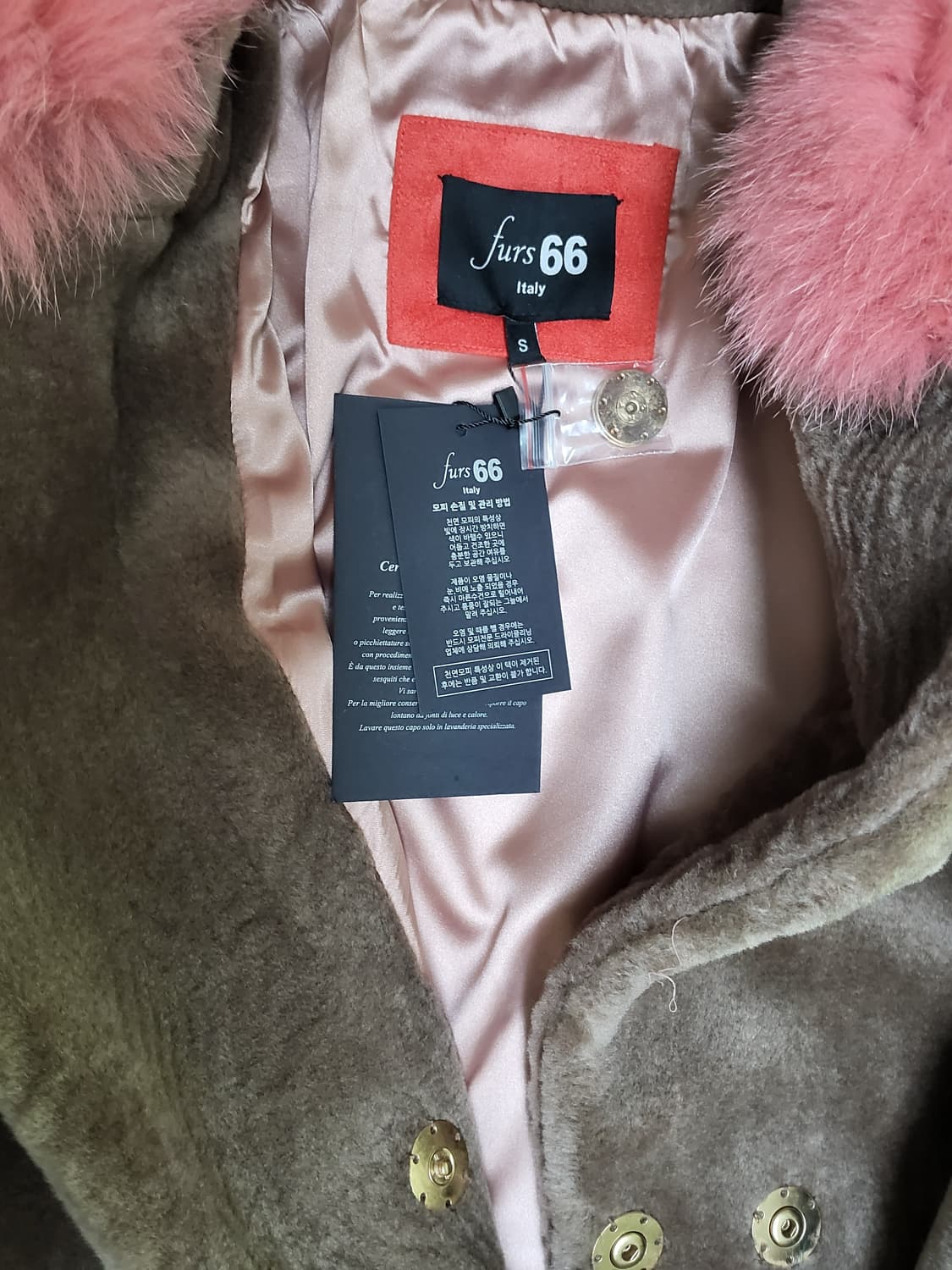 Furs 66 핑크폭스 무스탕 코트 S 상품이미지6
