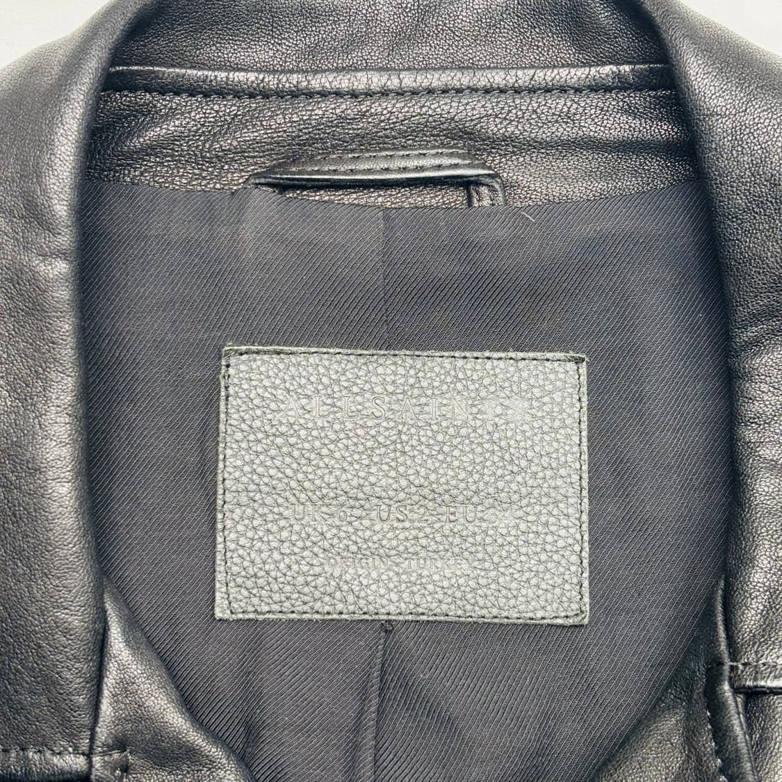 올세인츠 비대칭 램스킨 레더 라이더 자켓 S 상품이미지7