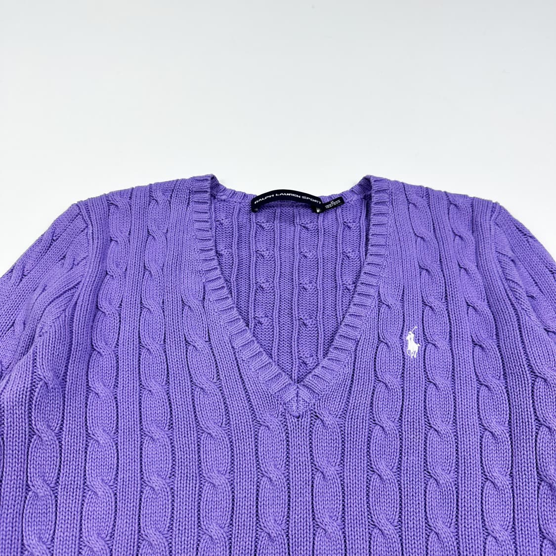 폴로 랄프로렌 포니 퍼플 꽈배기 케이블니트 (M 여성추천) 상품이미지1