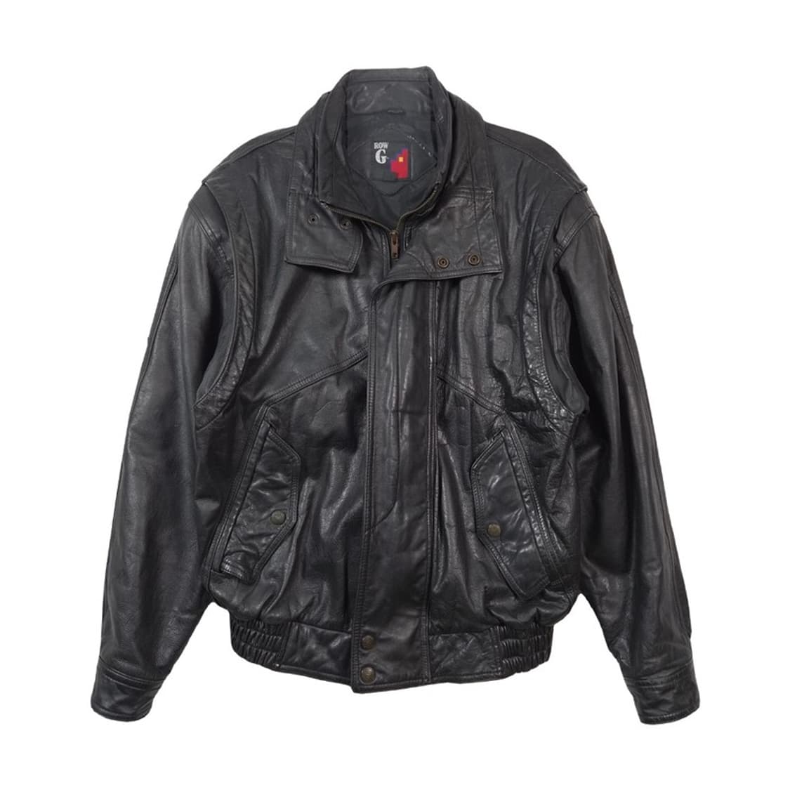 ROW G 빈티지 블랙 헤비 레더 봄버 자켓 L 상품이미지1