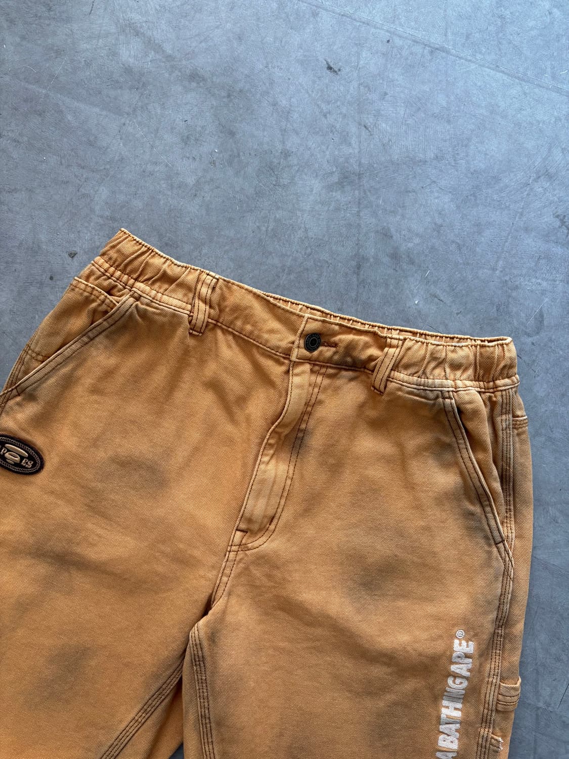 Aape 에이프 브라운 워싱 페인트 카펜터 팬츠 상품이미지2
