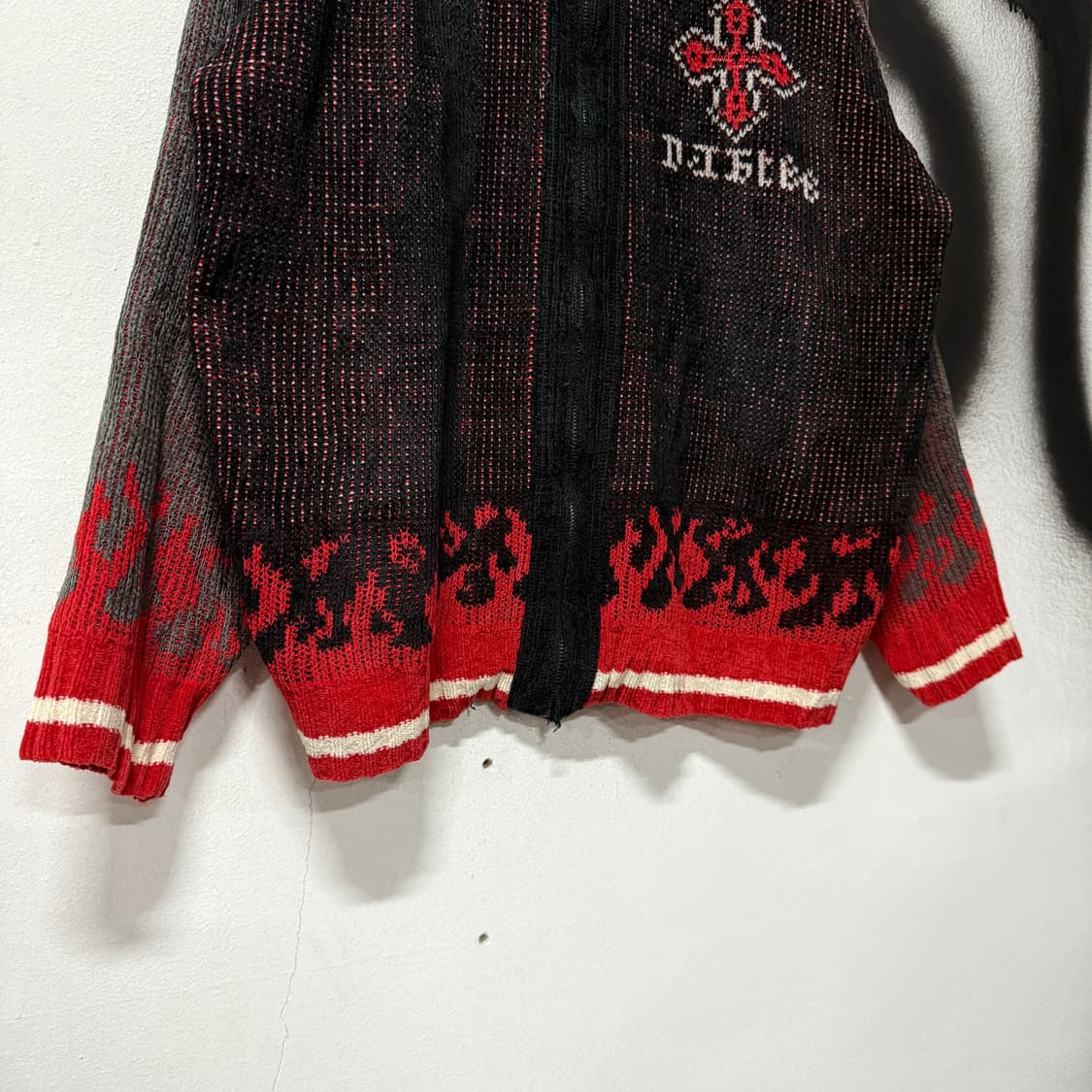 VTG 빈티지 락 고스 펑크 스타일 집업 니트 자켓 상품이미지4