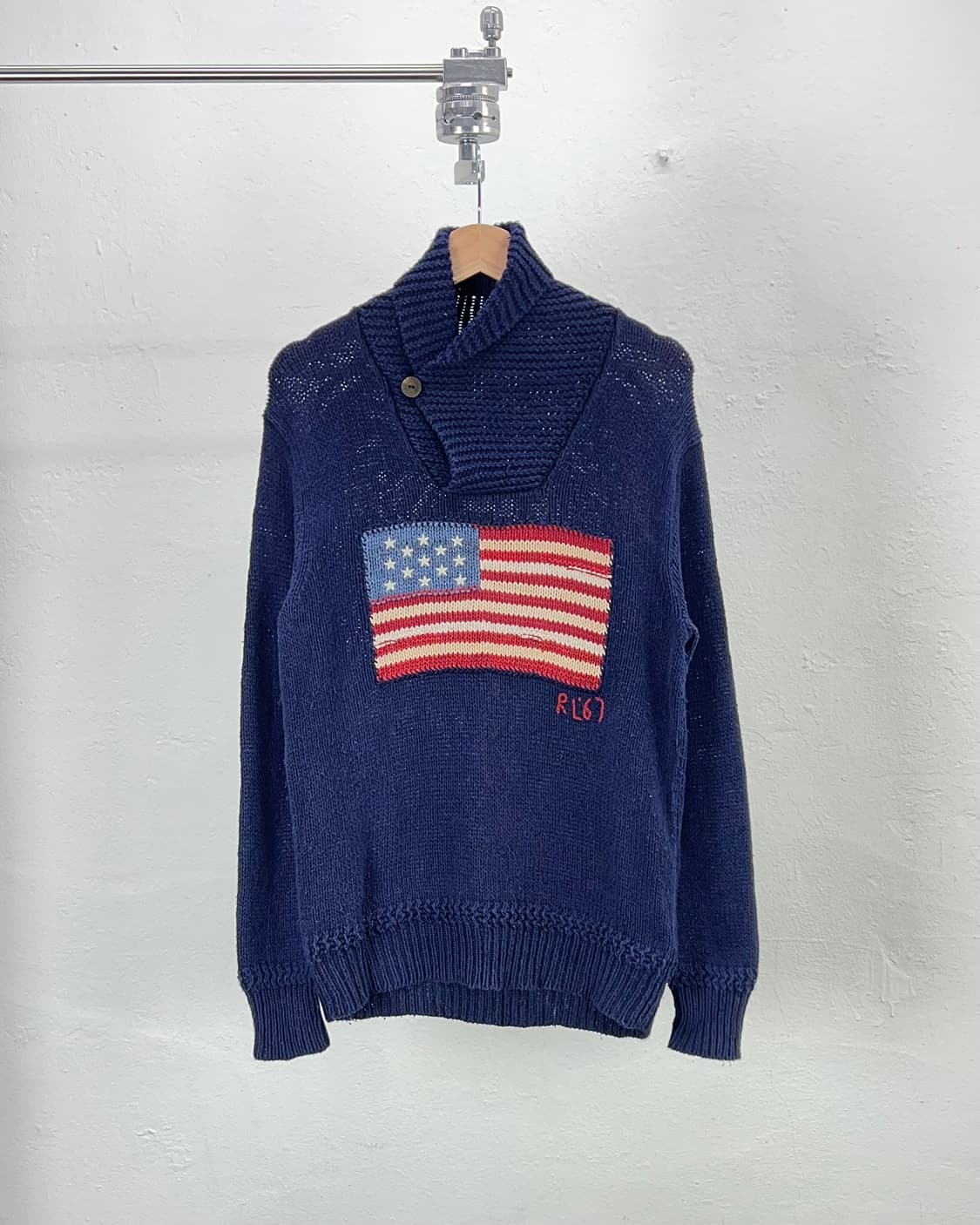 폴로 랄프로렌 usa 성조기 숄카라 코튼 니트 스웨터 상품이미지1