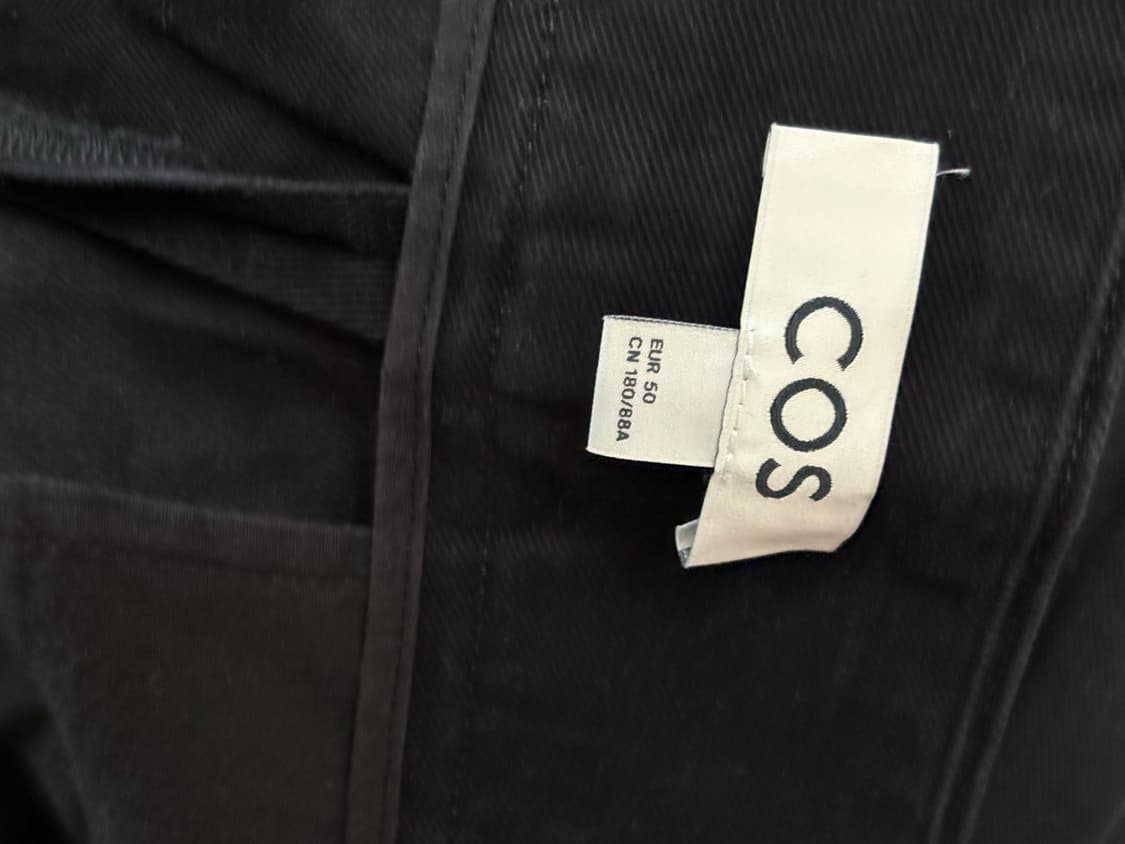 cos 벨트 디테일 플리티드 와이드 레그 트라우저 블랙 50 상품이미지4