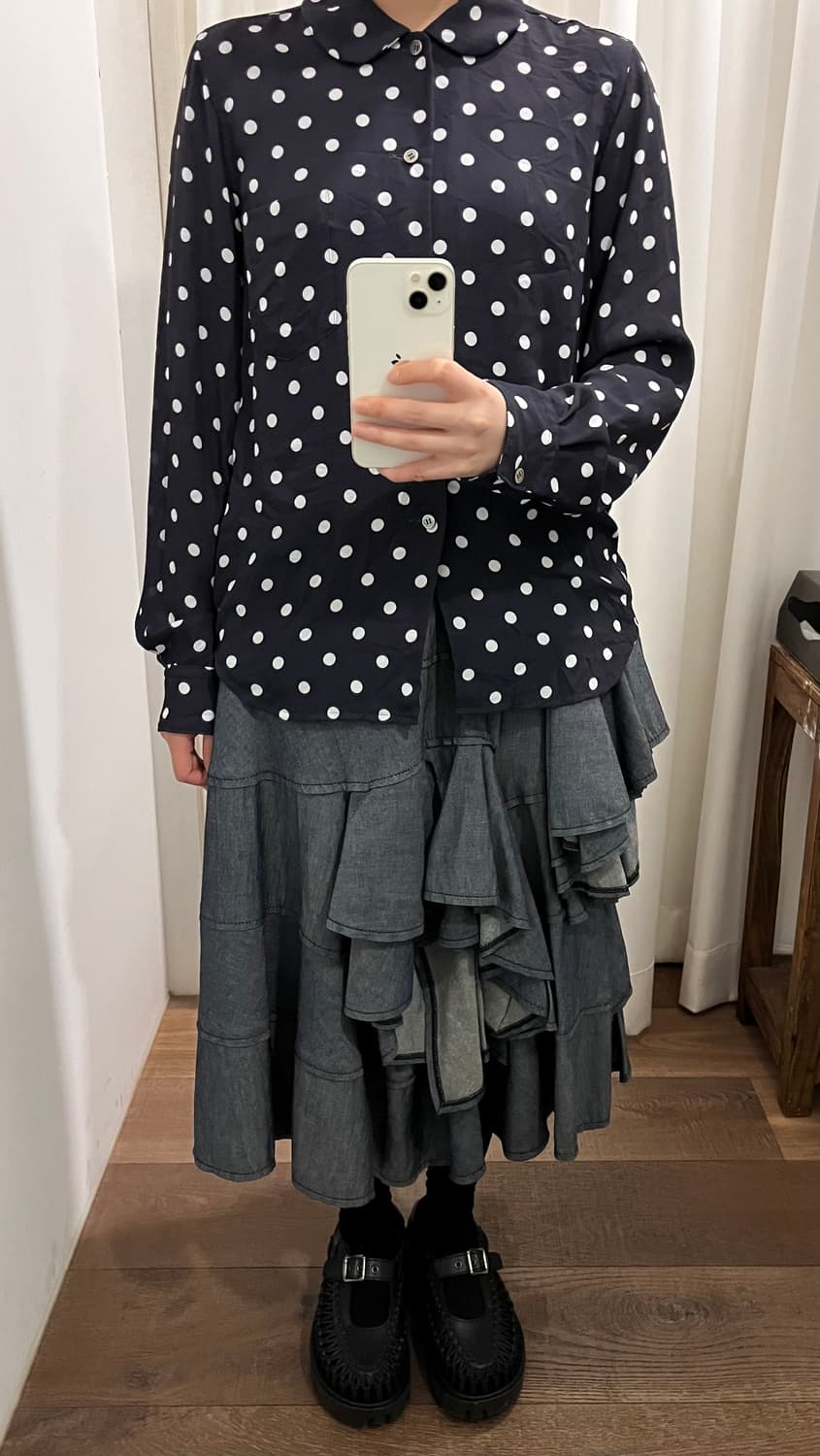 Ruffle Docking Patchwork Skirt 상품이미지3