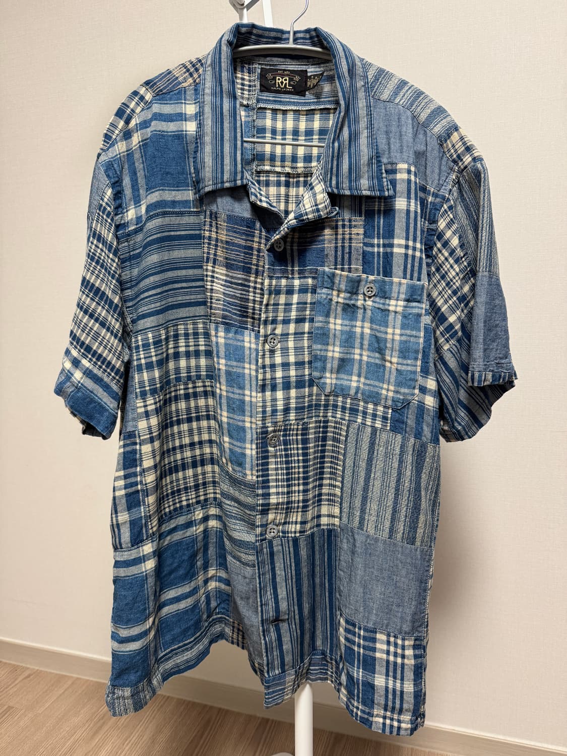 [RRL] 인디고 패치 워크 캠프 셔츠 (XL) 상품이미지2