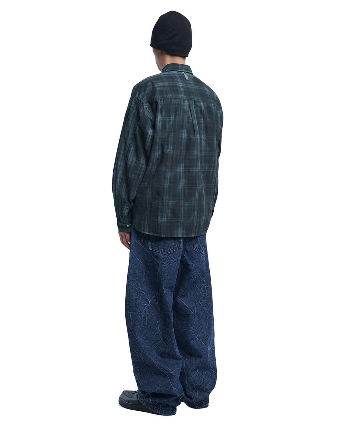 노매뉴얼 H.R CHECK SHIRTS 체크 셔츠 그린 L 상품이미지4