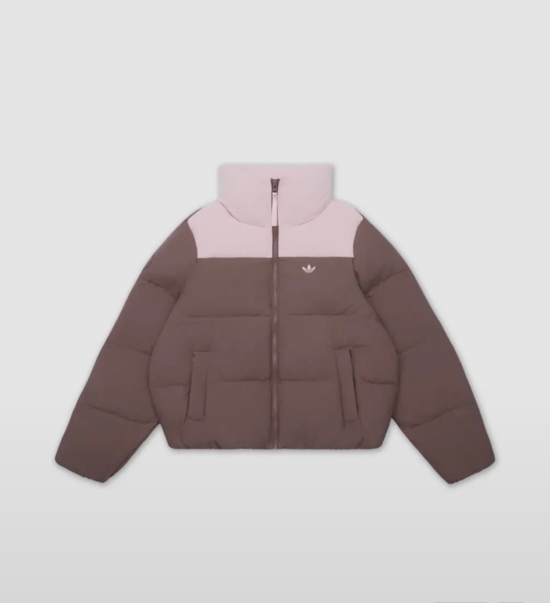 아디다스 숏 다운 퍼프 트레이스브라운 핑크 딸기초코 패딩 상품이미지1