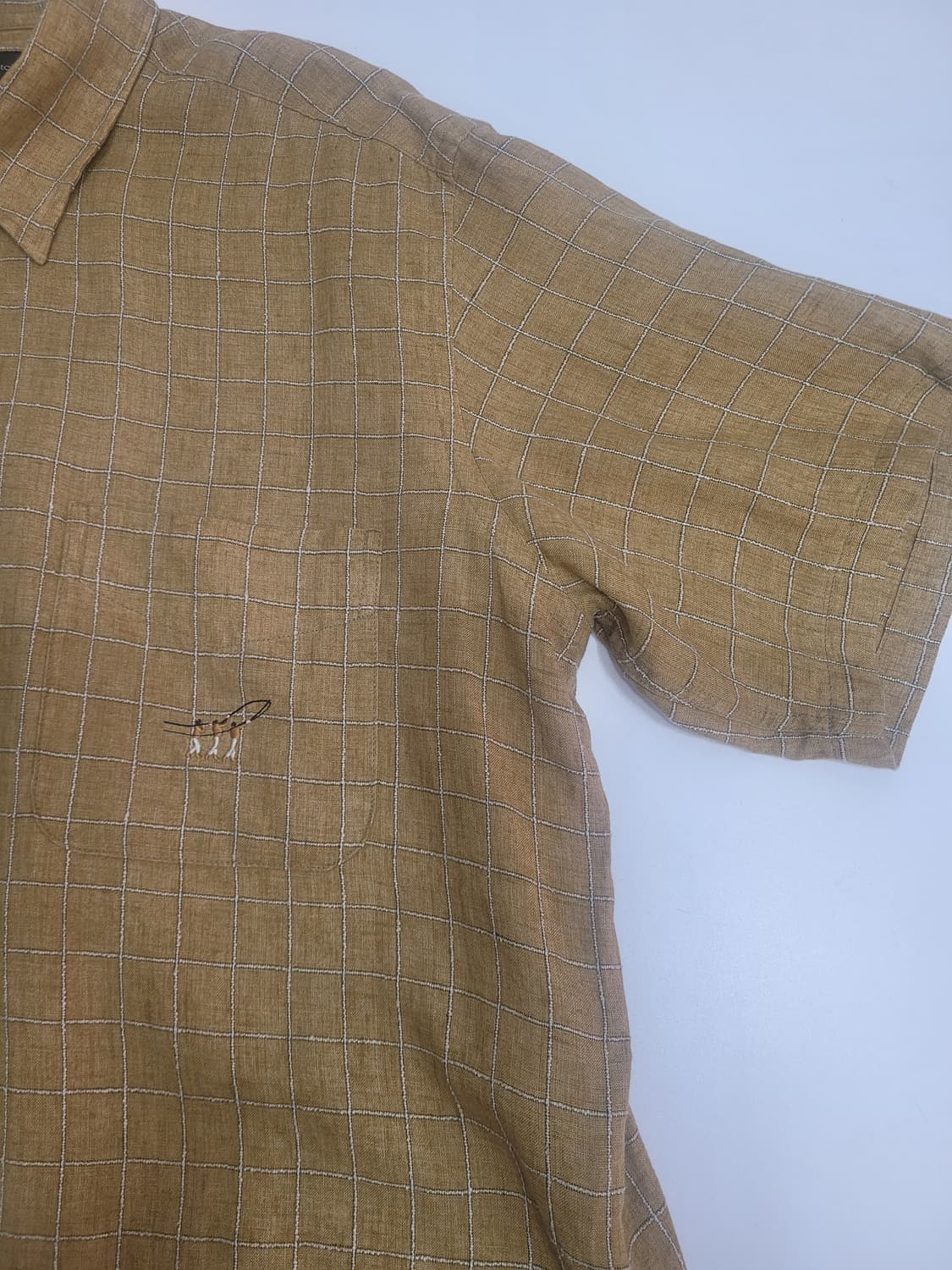 Henry Cottons 헨리코튼 린넨 체크 셔츠 / 남 100 브라운
 상품이미지4