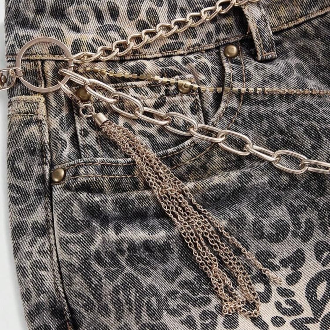 (새상품) 레오파드 체인 스커트 상품이미지3