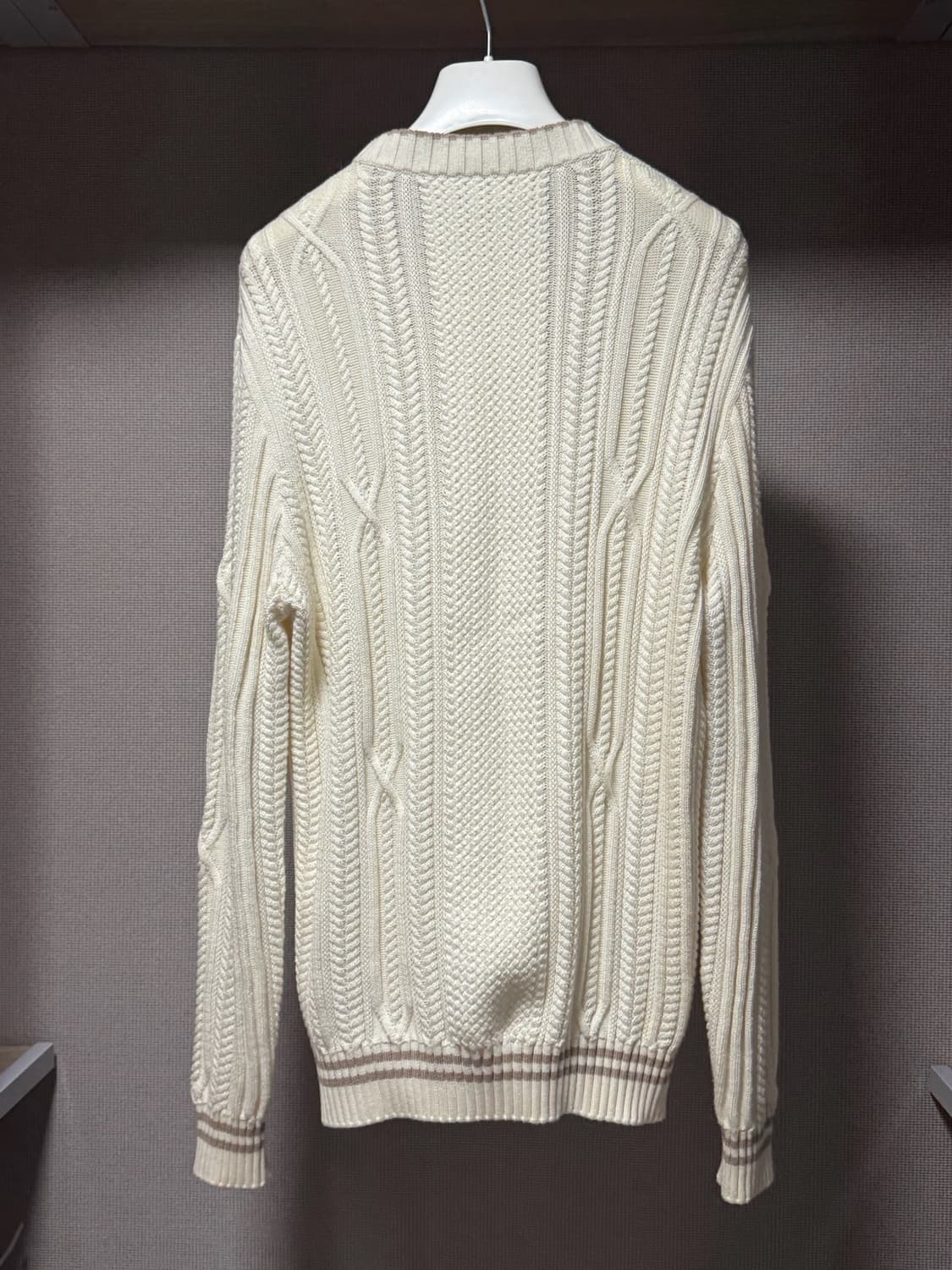 로로피아나 코튼 캐시미어 케이블 니트 화이트 48 상품이미지9