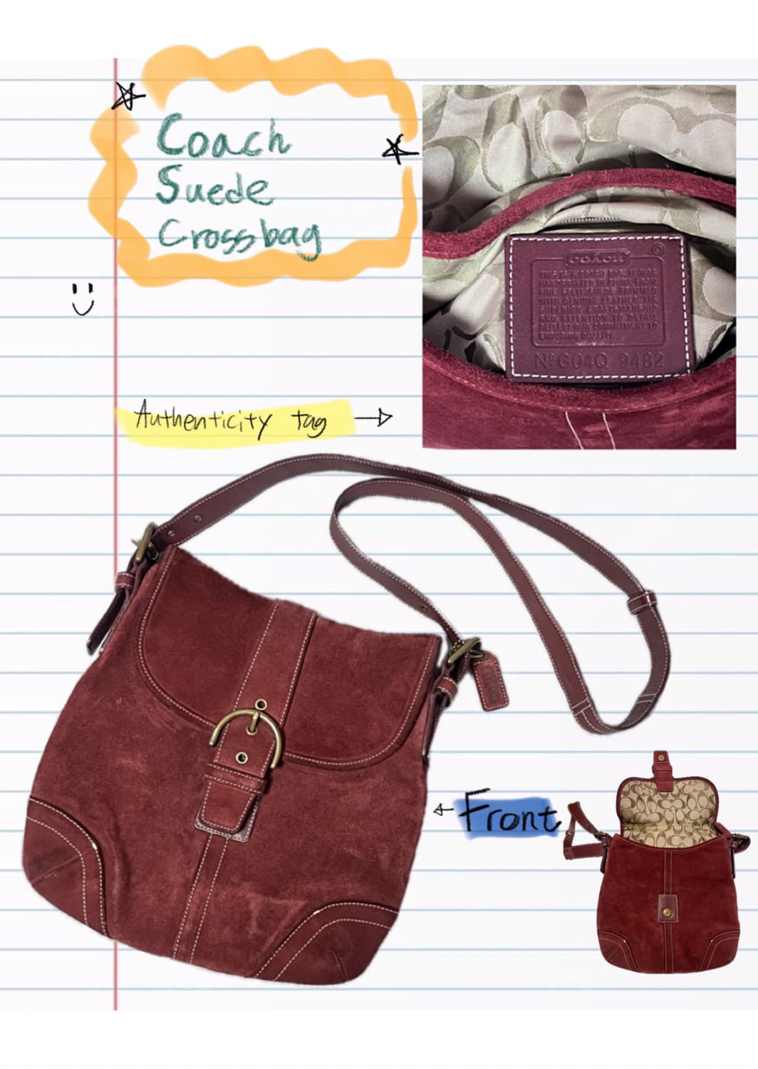 Coach Y2K suede crossbag 상품이미지1