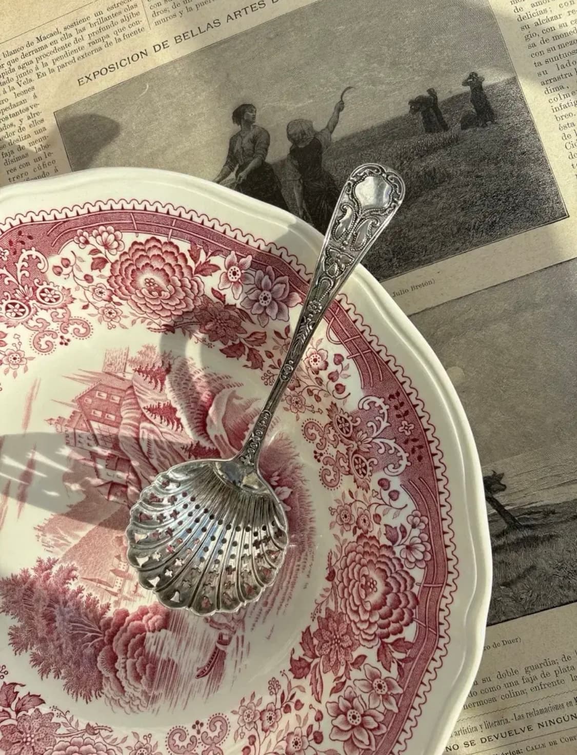 영국 앤틱 실버플레이트 슈가시프터 티스트레이너 스푼 상품이미지1