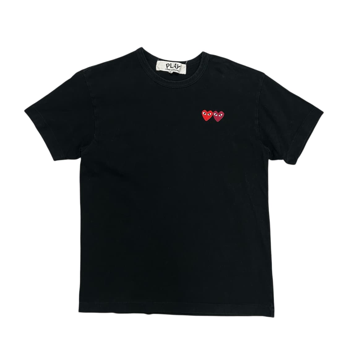 꼼데가르송 더블하트 블랙 반팔(L) 상품이미지1