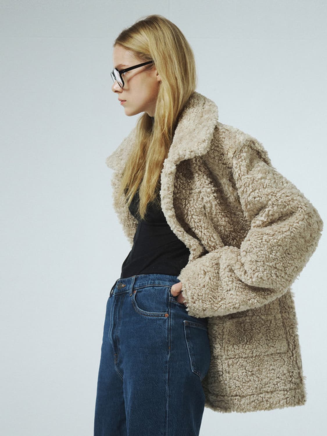 커렌트 리버시블 무스탕 brown 상품이미지3