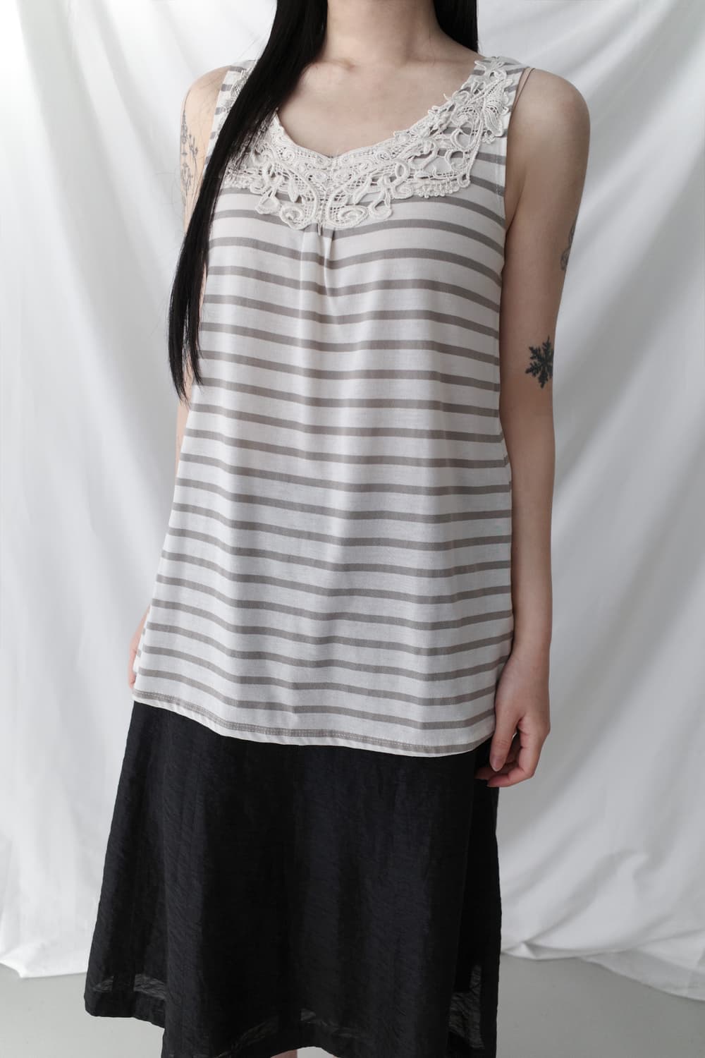 axes femme) crochet stripe sleeveless 상품이미지5