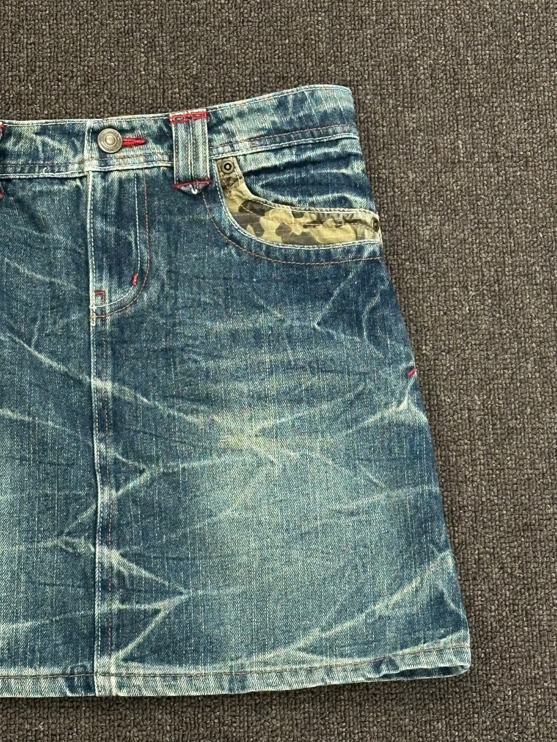 150)일본 빈티지 카모 미니 스커트 상품이미지7