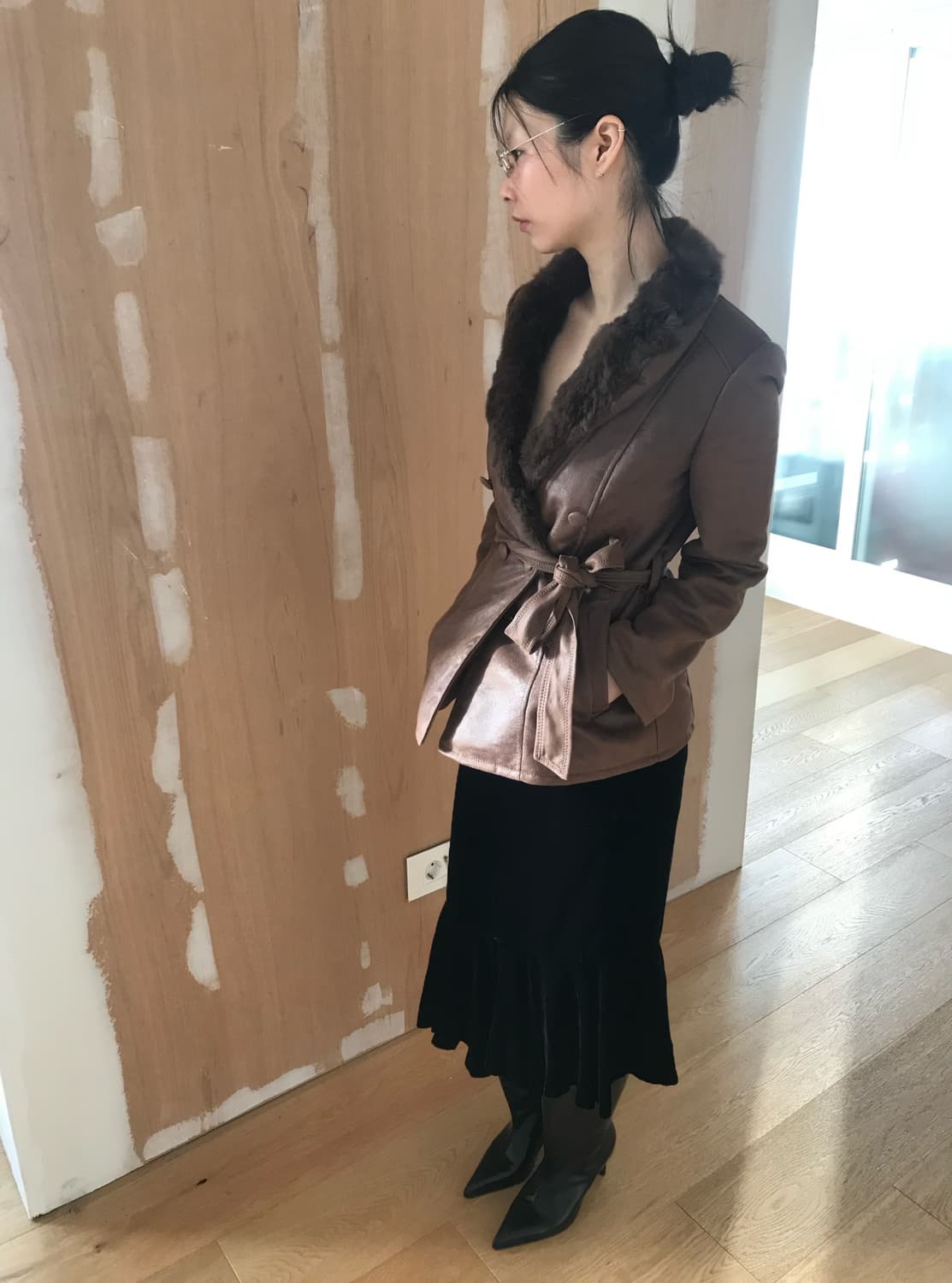 vintage button fur jacket 상품이미지1