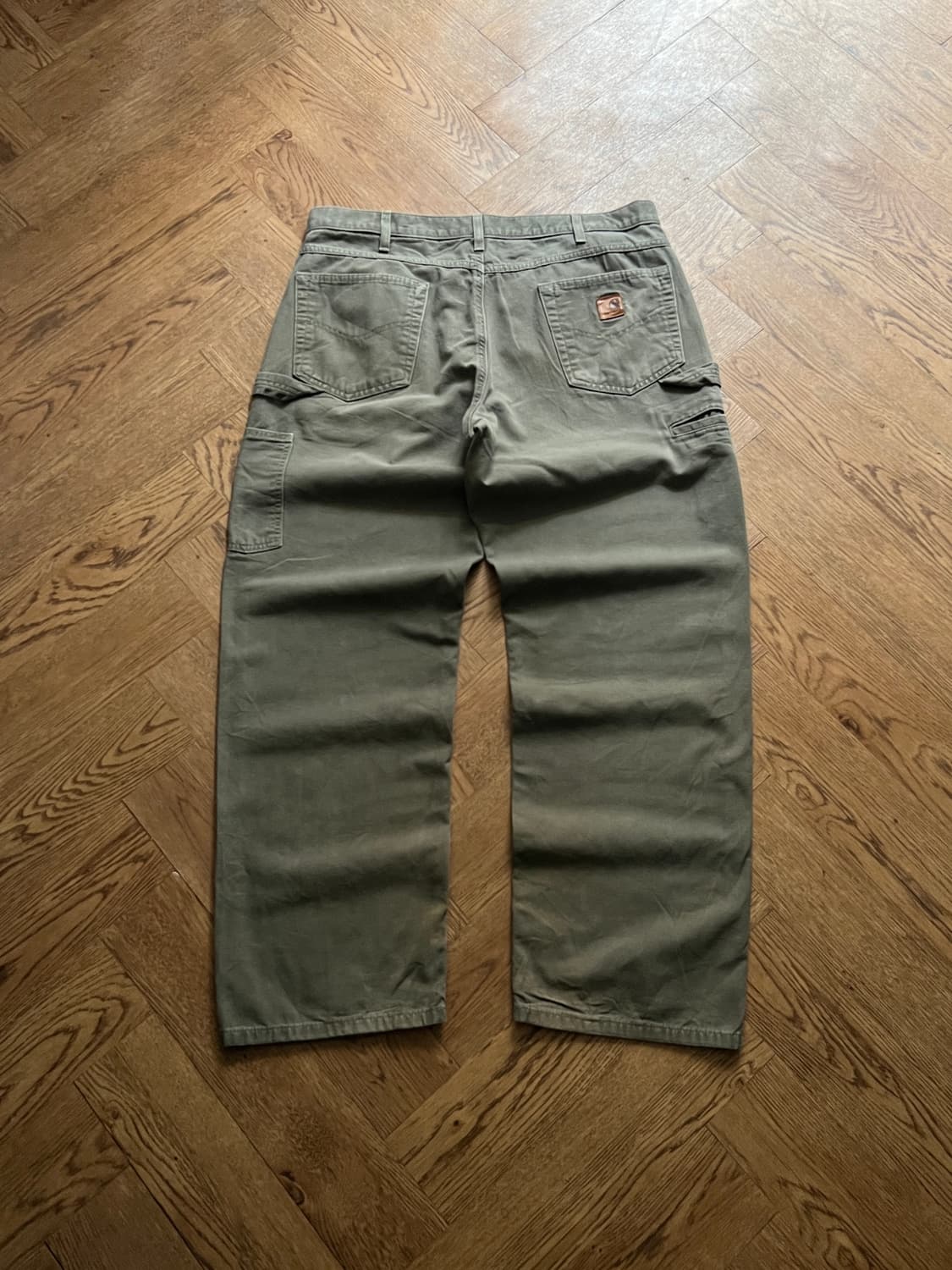 [36]칼하트 USA 더티워싱 모스그린 카펜터 워크 팬츠 M1 상품이미지2