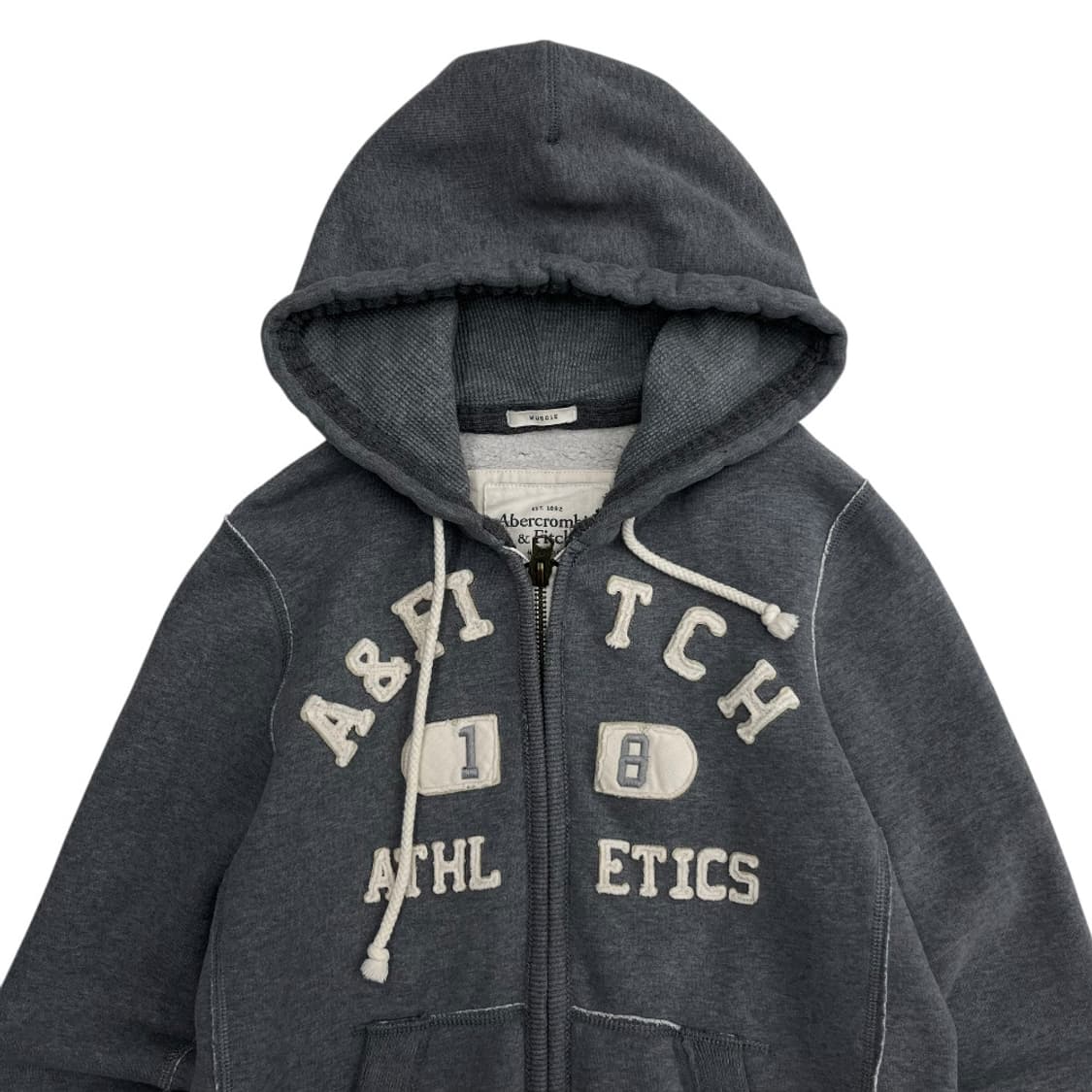아베크롬비 패치로고 그레이 후드집업 M 상품이미지4