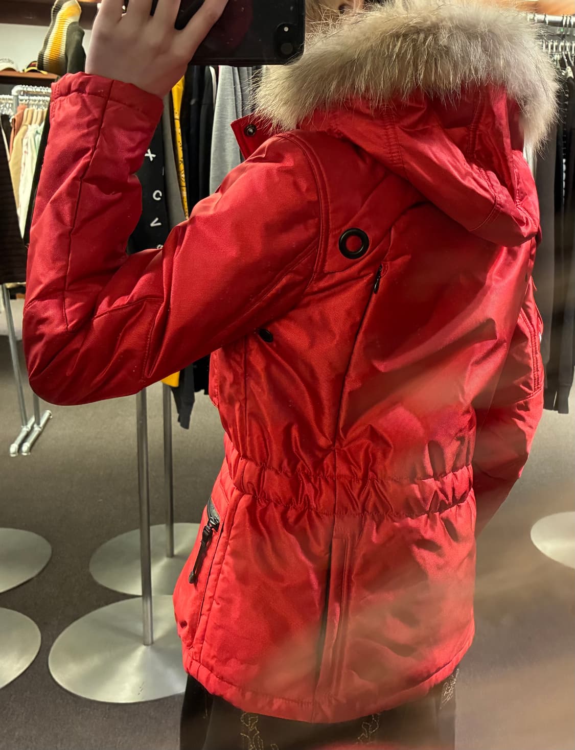 S)DOHC 빈티지 후드 퍼 멀티 포켓 봄버 패딩 상품이미지3