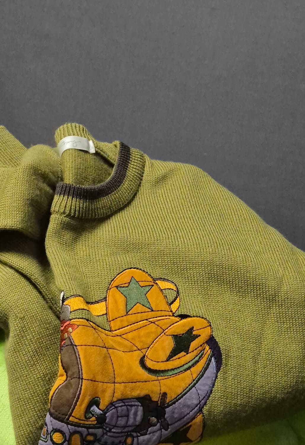 미즈노 빈티지 올리브컬러 니트 L 상품이미지6